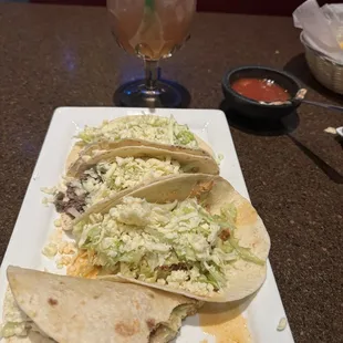Taco Tuesday ground beef and ground chicken tacos.