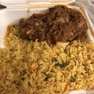 Ropa vieja and yellow rice