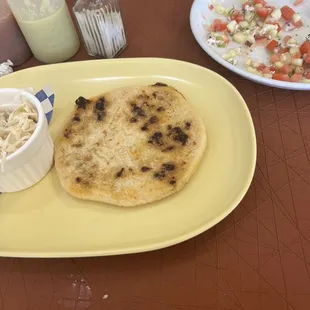 Shrimp Ceviche Tostada and Chicharron y Queso Pupusa