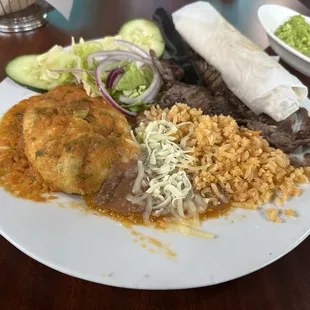 a plate of mexican food