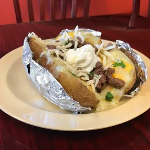 a plate of food on a table