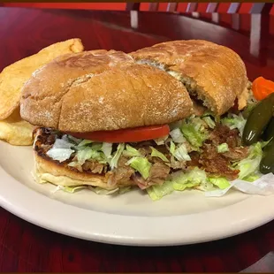 a sandwich and chips on a plate