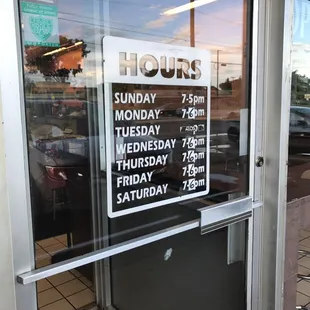 Hours have changed.