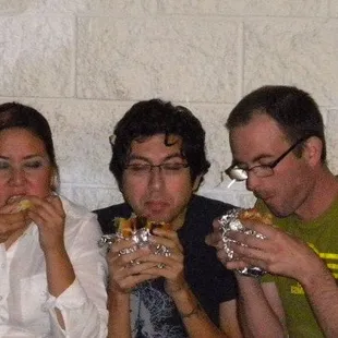 Me Henry and Trey stuffing our faces with El Paisa.
