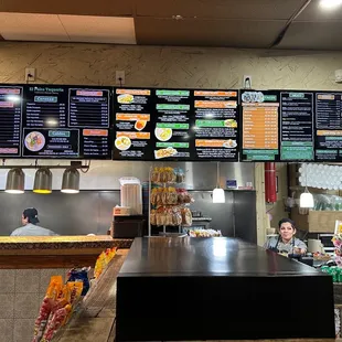 menus on the wall