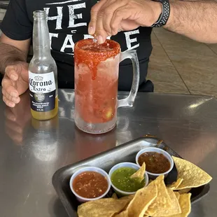 Cold michelada!