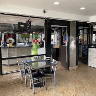 a view of the dining area