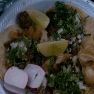 a plate of mexican food