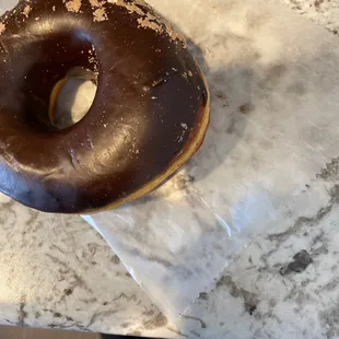 a donut on a table