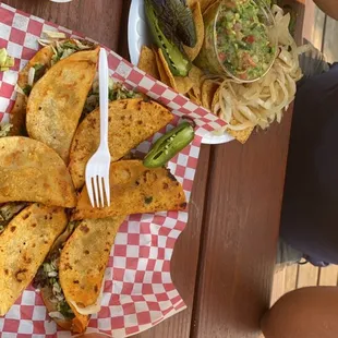 a plate of food on a picnic table