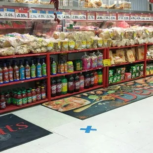 Yes, that entire top shelf in front of the meat counter is piled with tortillas (chips &amp; bagged). Mind = blown.