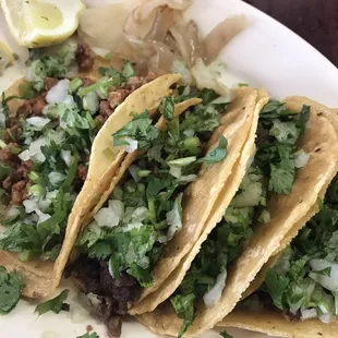 Al pastor and fajita tacos