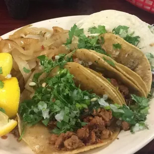 Got to try the al pastor, fajita, and pollo tacos. Al pastor was the favorite!