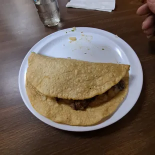 Barbacoa tacos with homemade tortillas.  So good !!!!