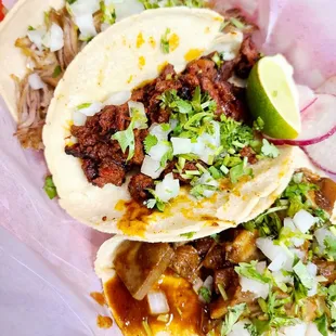 Al pastor, lengua, carnitas