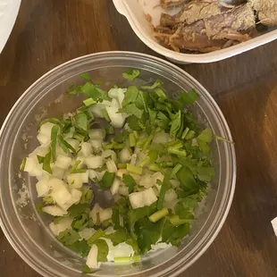 Had to pay for onions &amp; cilantro