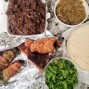 a variety of food items