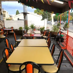 Front outside grotto with tables