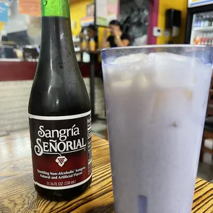 a drink and a bottle