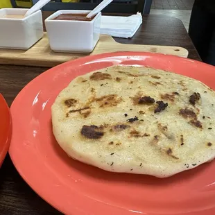 Jalapeno and cheese pupusa. Delicious!
