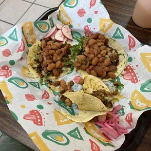 Tacos with pastor meat