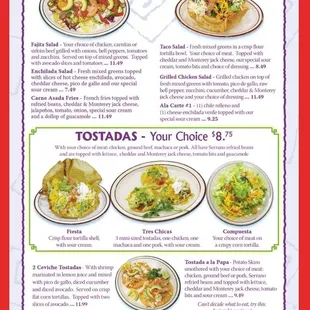 the menu for lunch specials