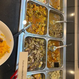 a variety of dishes of food