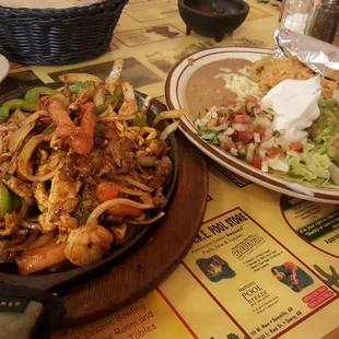 two plates of food on a table