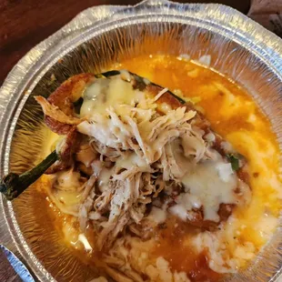 Chili relleno with chicken