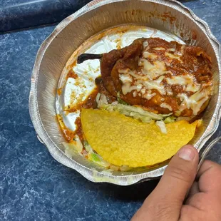 Poblano pepper and beef taco.