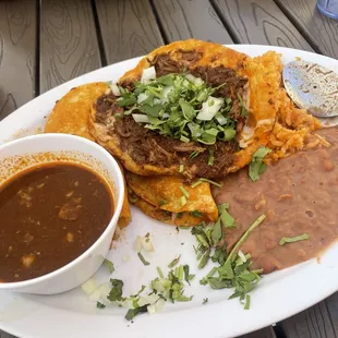 a plate of mexican food
