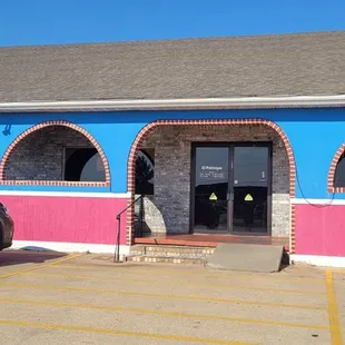 the front of the building