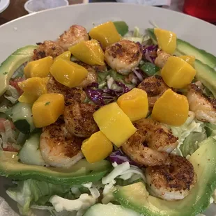 Tropical Salad with shrimp