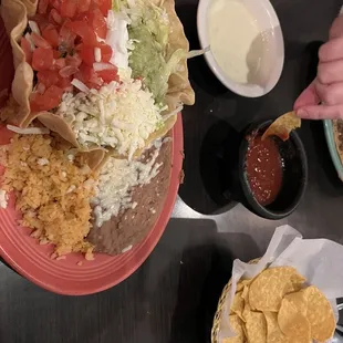 a plate of mexican food