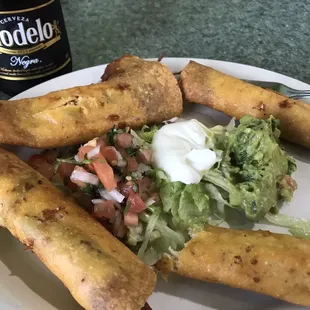 Taquitos and Negra Modelo