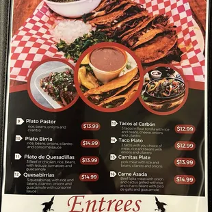 MENU DEL RESTAURANT