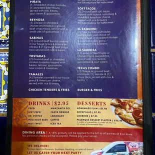 Menu as of 1/14/22