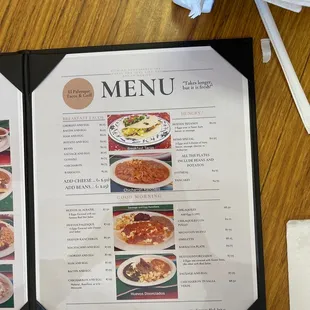 a menu