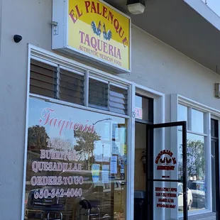 the front of the restaurant