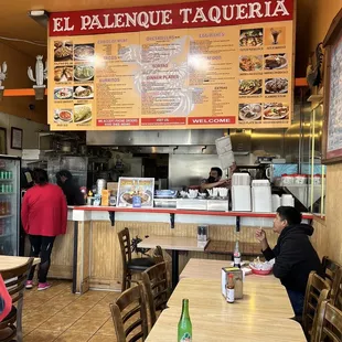 Inside at the counter