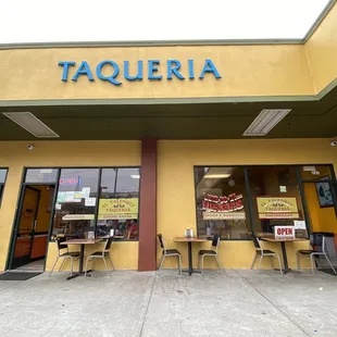 the front of the restaurant