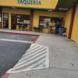 Outside front of the taqueria