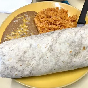 Beef burrito plate