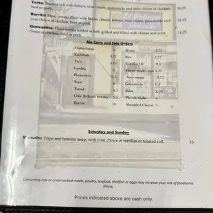 Menu November 2024