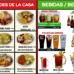 Carne Asada, Enchiladas, grilled chicken etc...