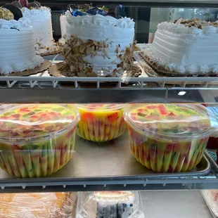 a variety of cakes