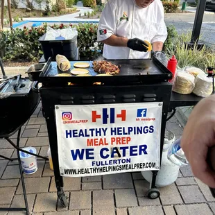 a chef preparing food