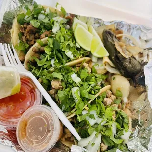 Asada and Chicken Tacos