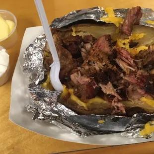 Monster potatoes with carnitas (I had the butter and sour cream on the side)