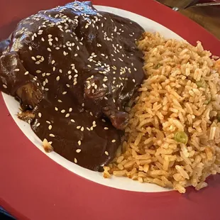 Although I didn&apos;t see chicken mole on the menu, they made it for me, and it SO delicious!